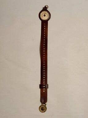 VINTAGE Perpetual Wall Calendar Barometers Hanging Leather Barometer Sliding Day